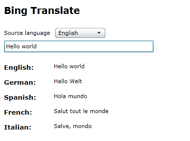Rx Bing Translate Example - Reactive Extensions - Reactive Framework